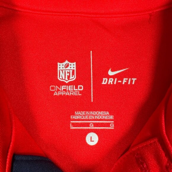 Nike Polo Shirt Mens Large Red New England Patriots NFL On Field Apparel - Picture 9 of 15